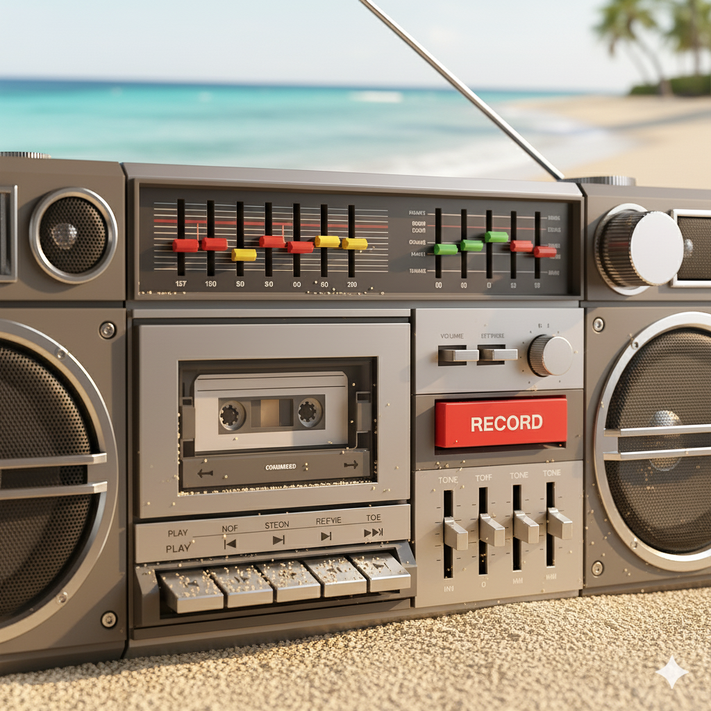 A retro boombox player.
